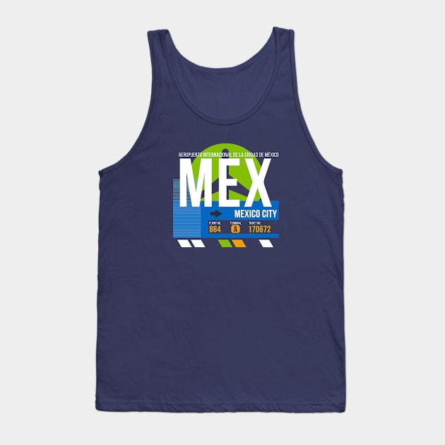 Mexico City (MEX) Airport // Retro Sunset Baggage Tag Tank Top by Now Boarding